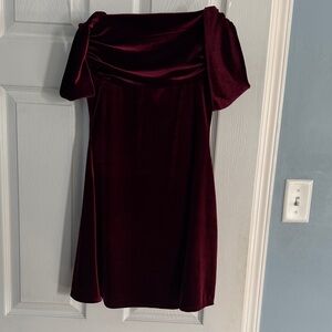 Elegant Burgundy Velvet Dress